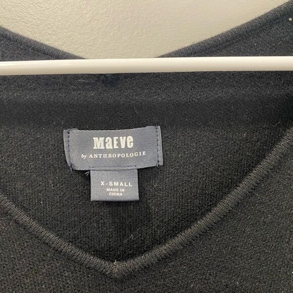 Anthropologie Maeve Black Long Sleeves Sweater Pullover - Picture 2 of 6